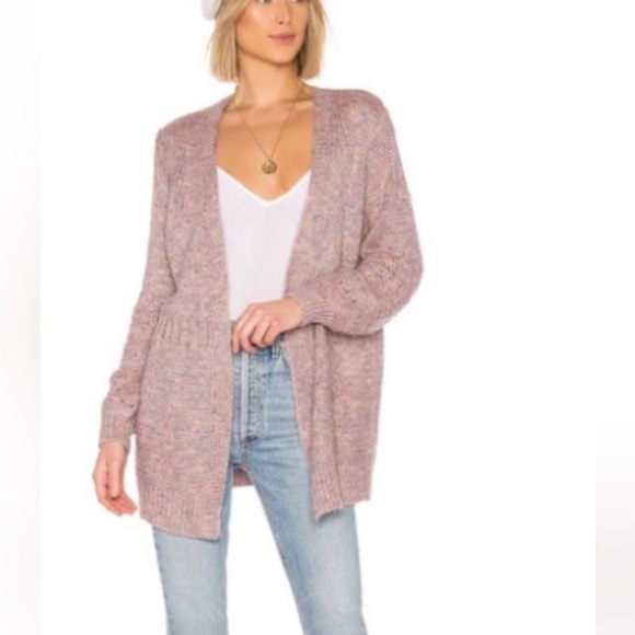 Revolve Tularosa “Pauline” Heather Lilac Open Front Cardigan Balloon Sleeves - Picture 1 of 4